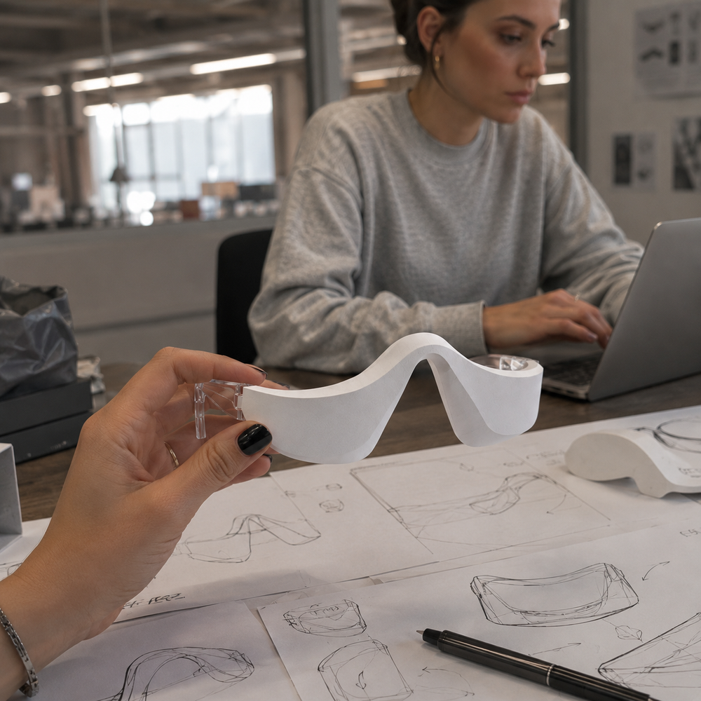 Conception du prototype Luumia en atelier avec croquis